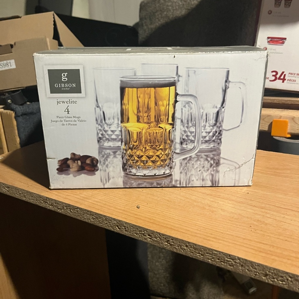 Gibson Jewelite Glass Mug Set - Transparent
